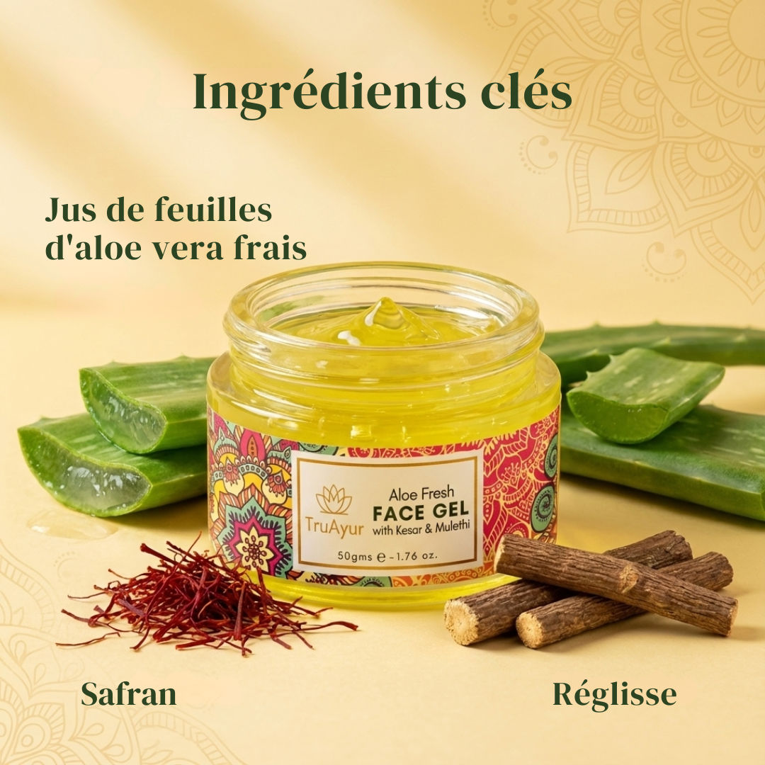 Gel visage Aloe Fresh à base de Kashmiri Kesar et Mulethi pour un teint éclatant et une hydratation en profondeur