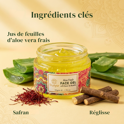 Gel visage Aloe Fresh à base de Kashmiri Kesar et Mulethi pour un teint éclatant et une hydratation en profondeur