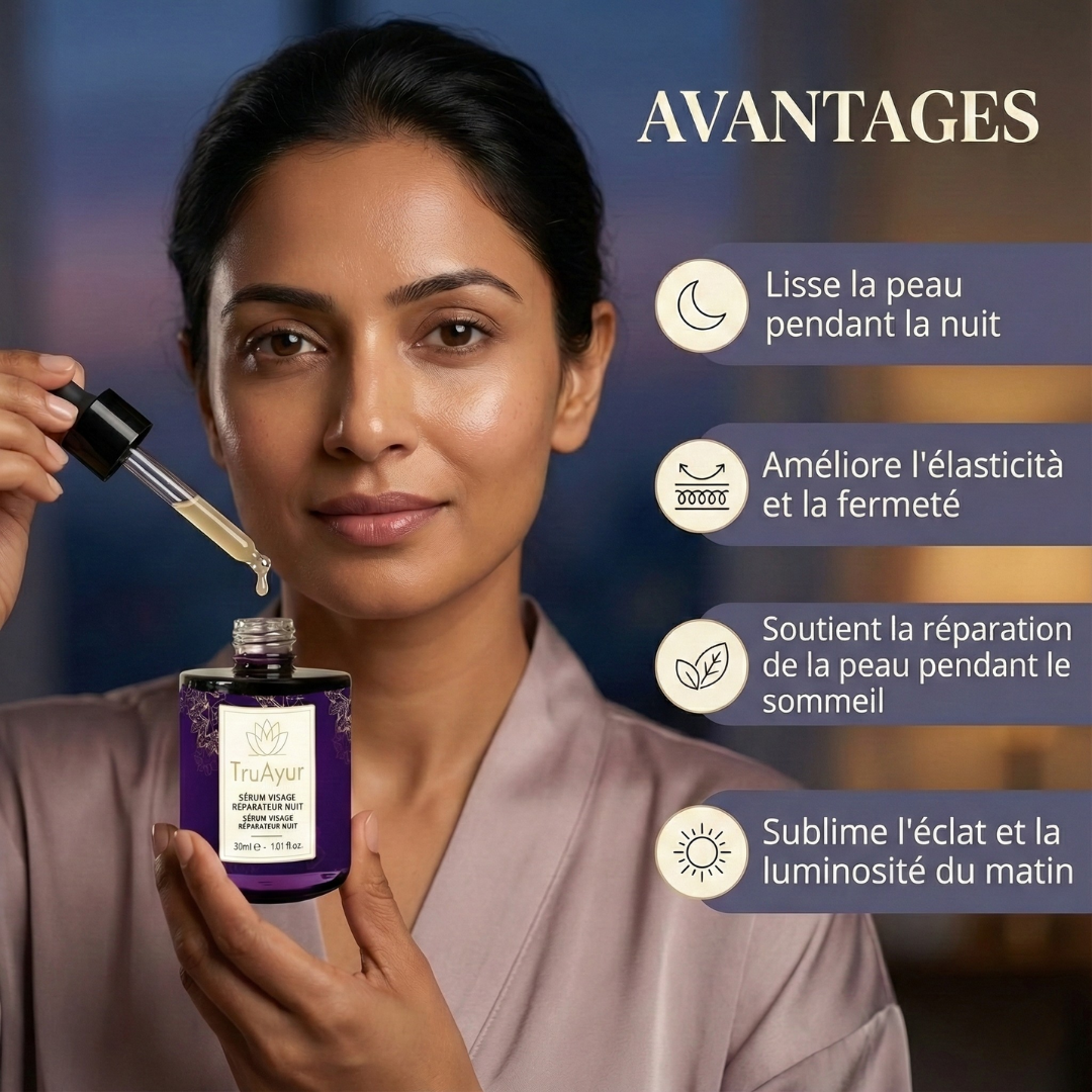 Sérum visage multi-peptides Night Repair pour booster le collagène, hydrater intensément et redonner de l'éclat à la peau