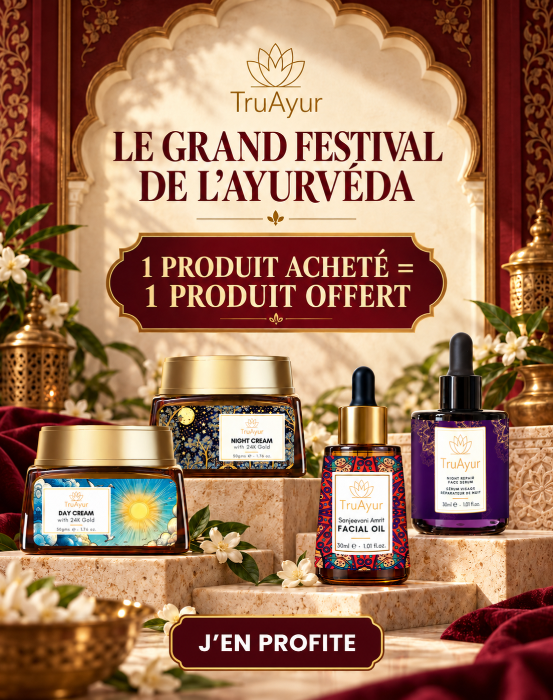 1 produit acheté = 1 produit offert sur les produits individuels TruAyur