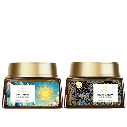 Crème combinée jour et nuit à l'or 24 carats