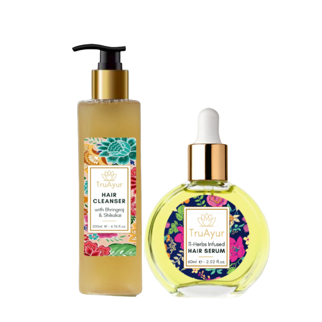 Combinaison hydratante pour les cheveux (shampooing et sérum capillaire)
