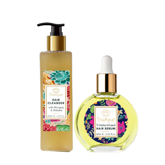 Combinaison hydratante pour les cheveux (shampooing et sérum capillaire)
