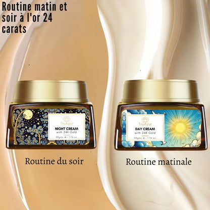 Crème combinée jour et nuit à l'or 24 carats