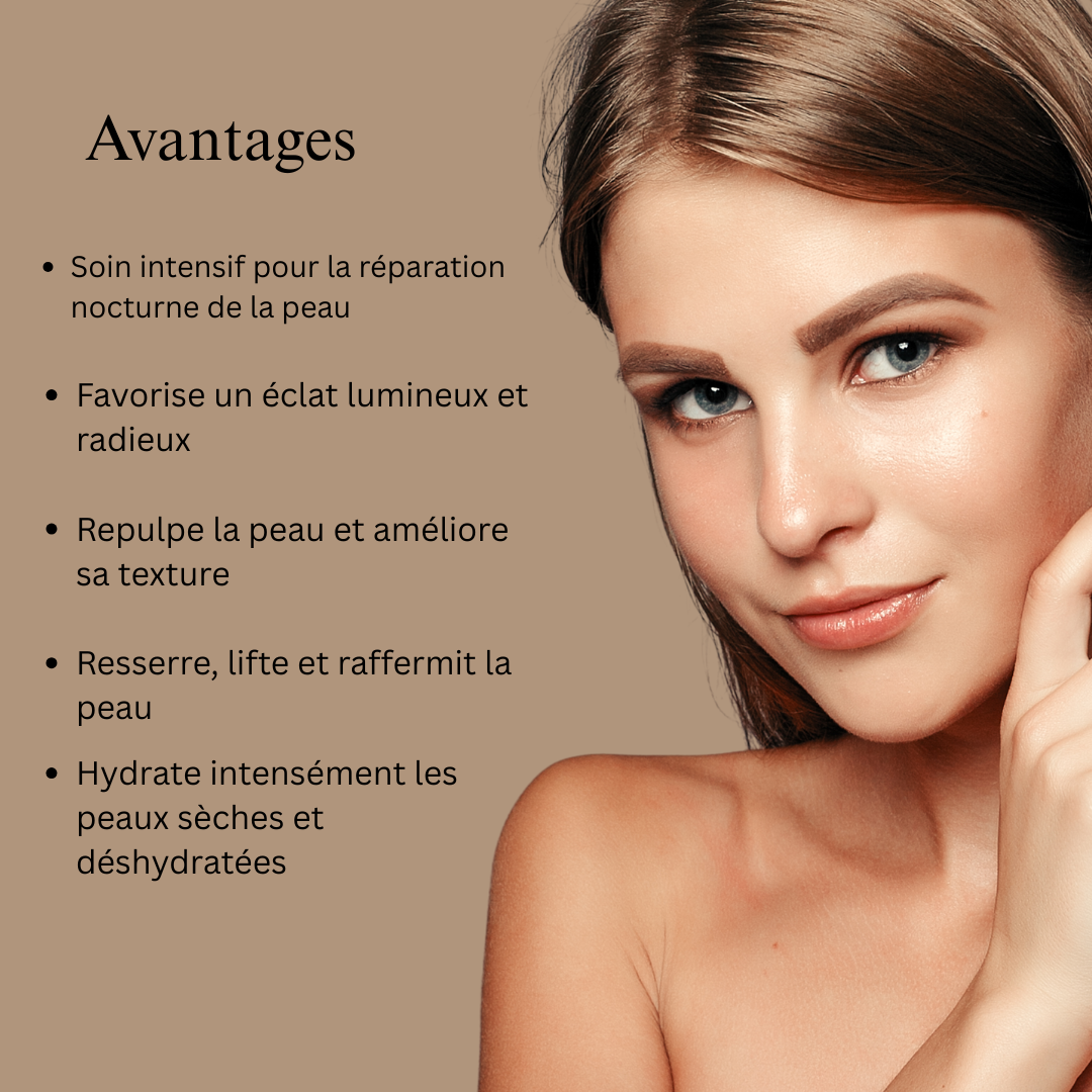 Crème de nuit anti-âge ayurvédique 24 carats à l'huile de bakuchi, au safran et au curcuma