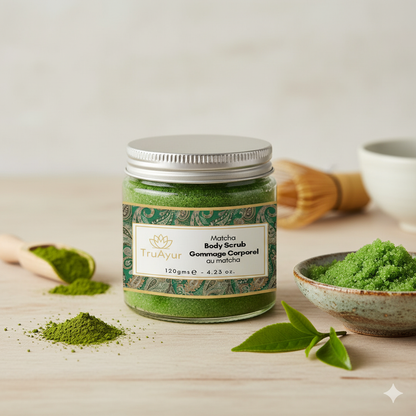 Gommage corporel au matcha et à l'avocat pour une hydratation et un soin intensifs