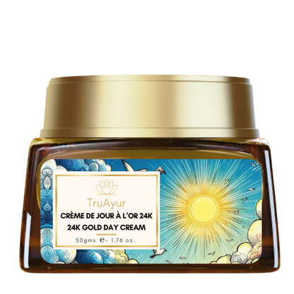 Crème de jour ayurvédique illuminatrice 24 carats à l'or, au gotu kola, au safran et au mulethi