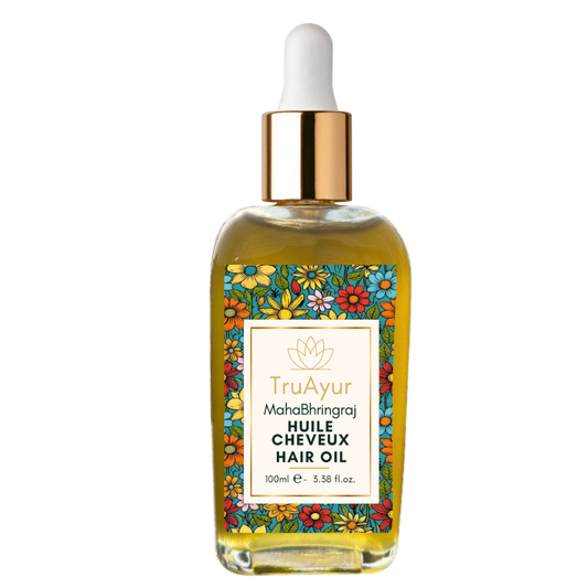 Huile ayurvédique de massage du cuir chevelu aux 29 plantes pour réduire le stress, revitaliser les cheveux et favoriser la relaxation