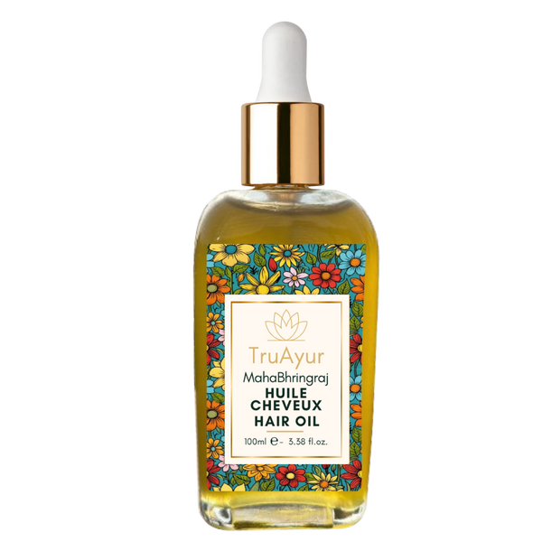 Huile ayurvédique de massage du cuir chevelu aux 29 plantes pour réduire le stress, revitaliser les cheveux et favoriser la relaxation