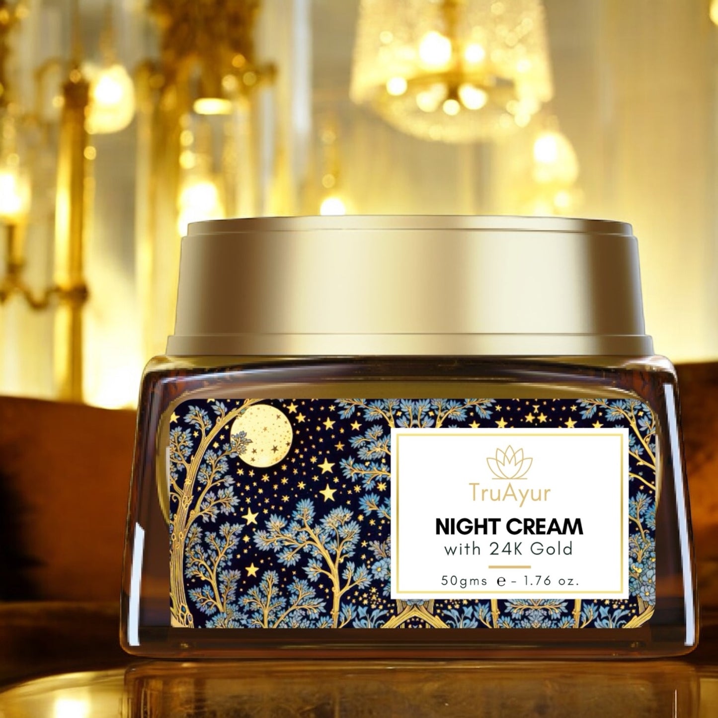 Crème de nuit anti-âge ayurvédique 24 carats à l'huile de bakuchi, au safran et au curcuma