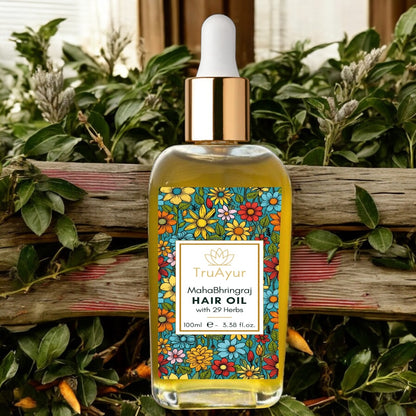 29 herbes Huile ayurvédique pour massage du cuir chevelu afin de soulager le stress, revitaliser les cheveux et favoriser la relaxation