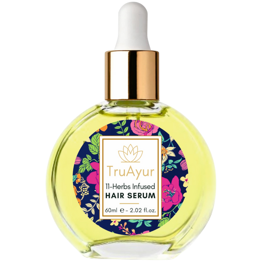 Huile sérum ayurvédique pour cheveux à base de 11 plantes pour des cheveux plus forts, moins crépus et plus brillants