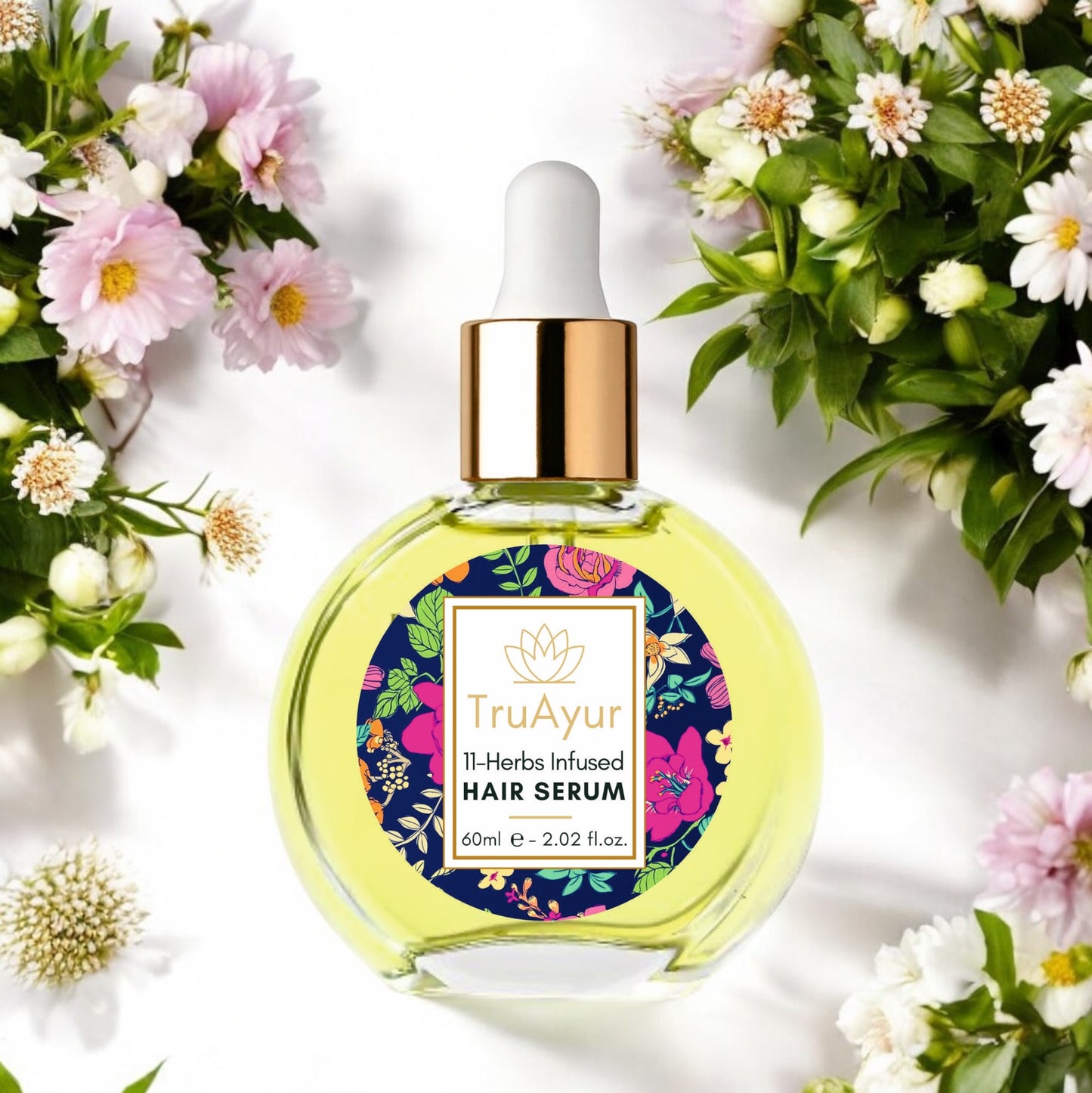 Huile sérum ayurvédique pour cheveux à base de 11 plantes pour des cheveux plus forts, moins crépus et plus brillants