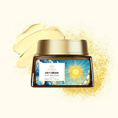 Crème de jour ayurvédique illuminatrice 24 carats à l'or, au gotu kola, au safran et au mulethi
