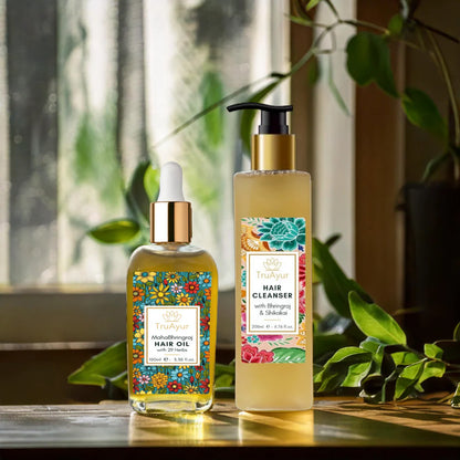 Combinaison de réparation et revitalisation des cheveux (shampooing et huile capillaire)