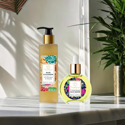 Combinaison hydratante pour les cheveux (shampooing et sérum capillaire)