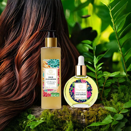 Combinaison hydratante pour les cheveux (shampooing et sérum capillaire)
