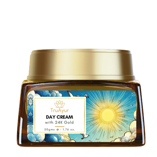 Crème de jour ayurvédique illuminatrice 24 carats à l'or, au gotu kola, au safran et au mulethi