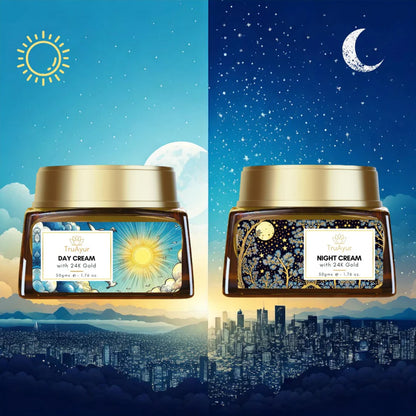 Crème combinée jour et nuit à l'or 24 carats