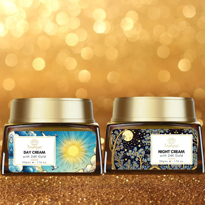 Crème combinée jour et nuit à l'or 24 carats