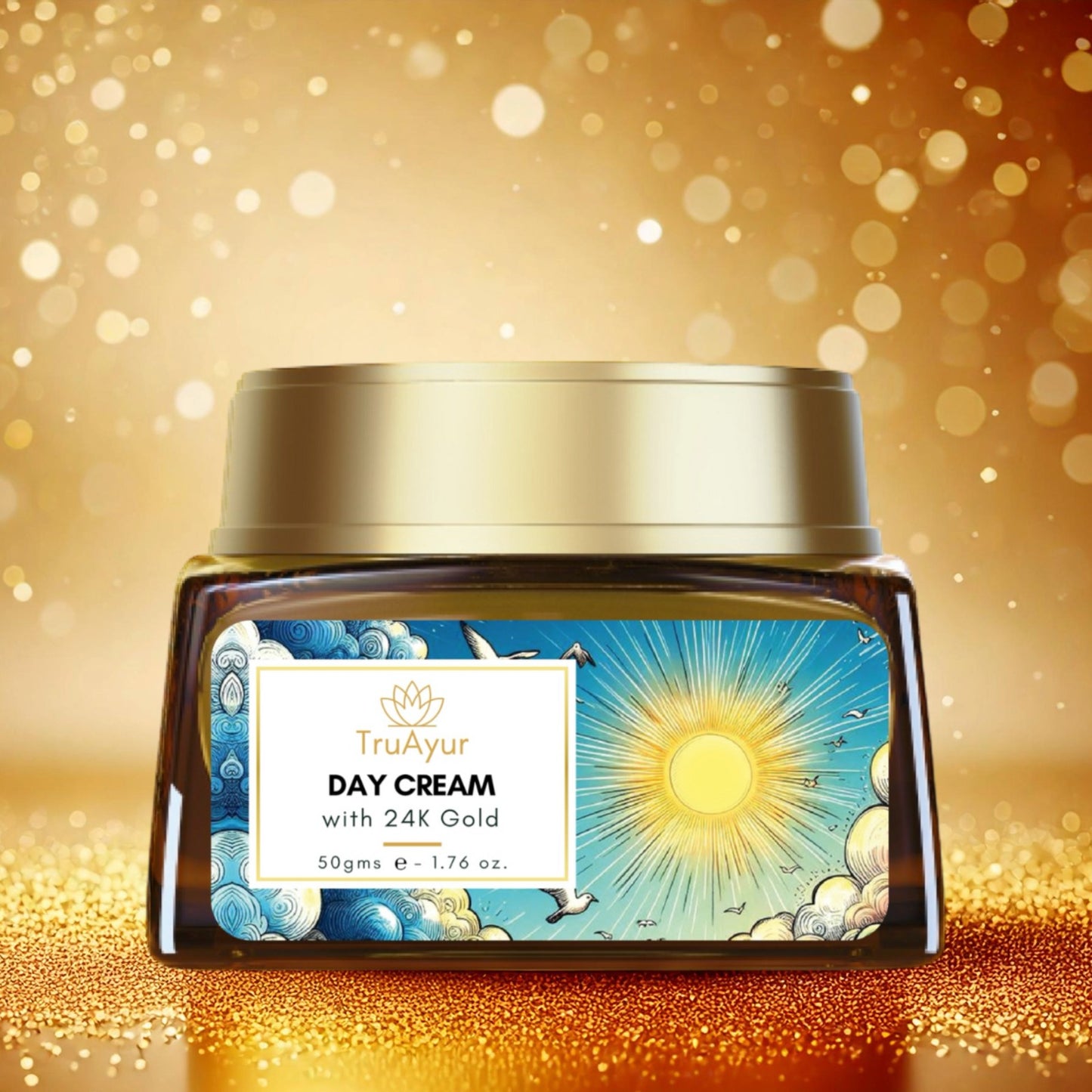 Crème de jour ayurvédique illuminatrice 24 carats à l'or, au gotu kola, au safran et au mulethi