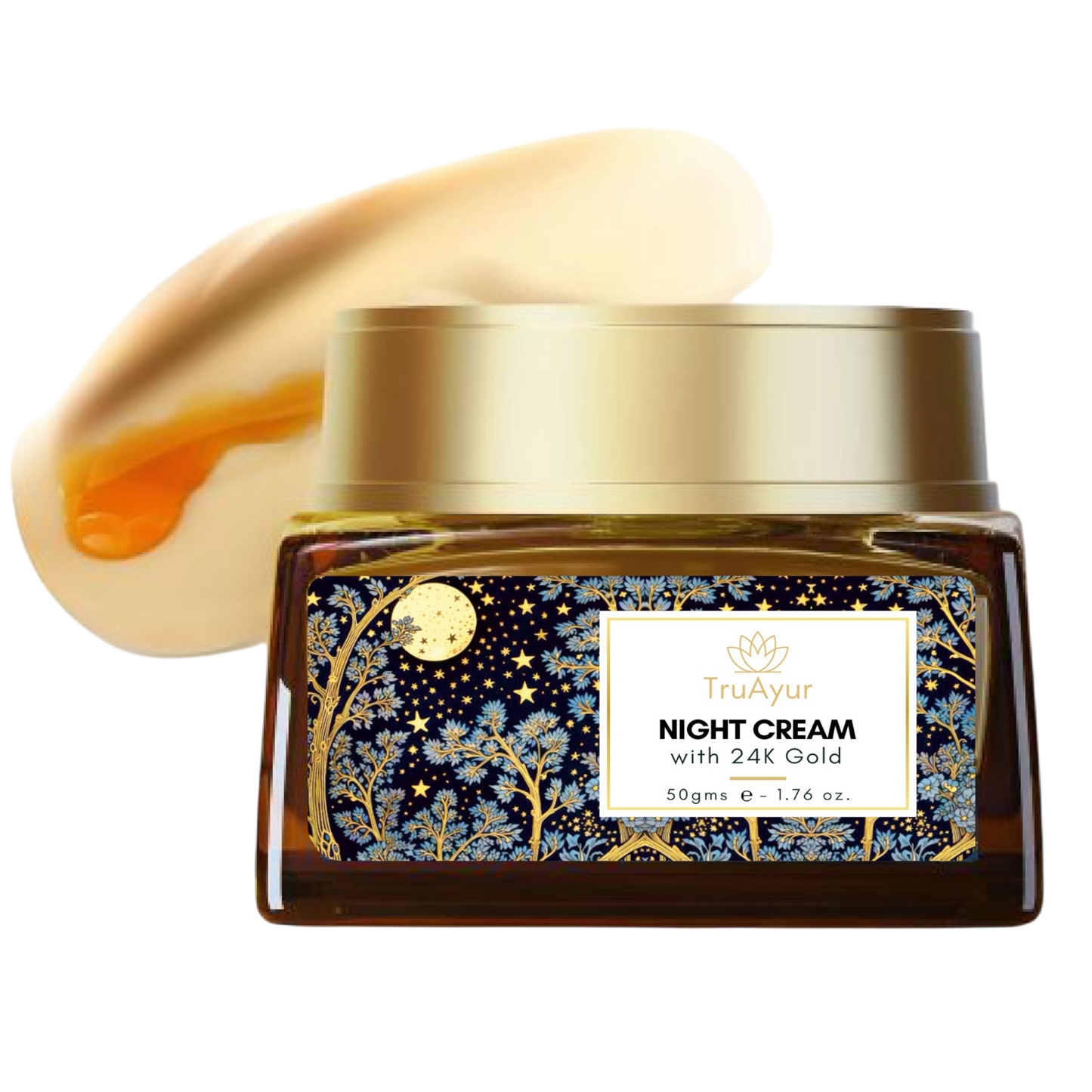 Crème de nuit anti-âge ayurvédique 24 carats à l'huile de bakuchi, au safran et au curcuma
