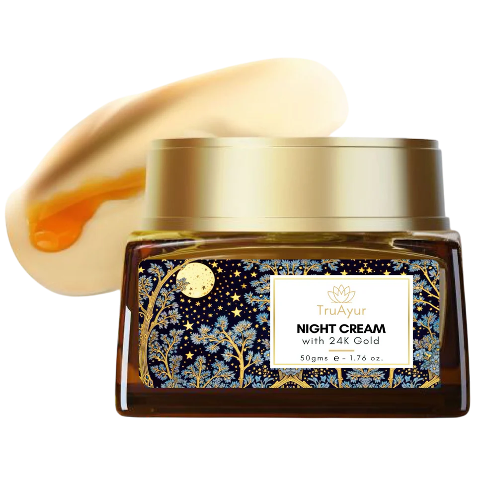 Rituel nocturne Saffron Glow (crème de nuit à l'or 24 carats et nettoyant visage)